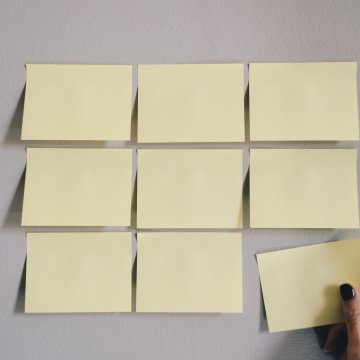 sticky notes on a wall